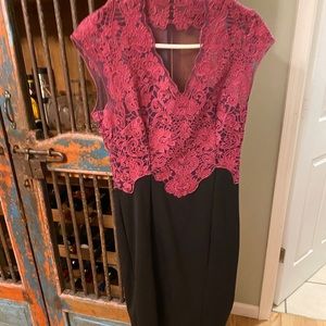 Black and magenta dress